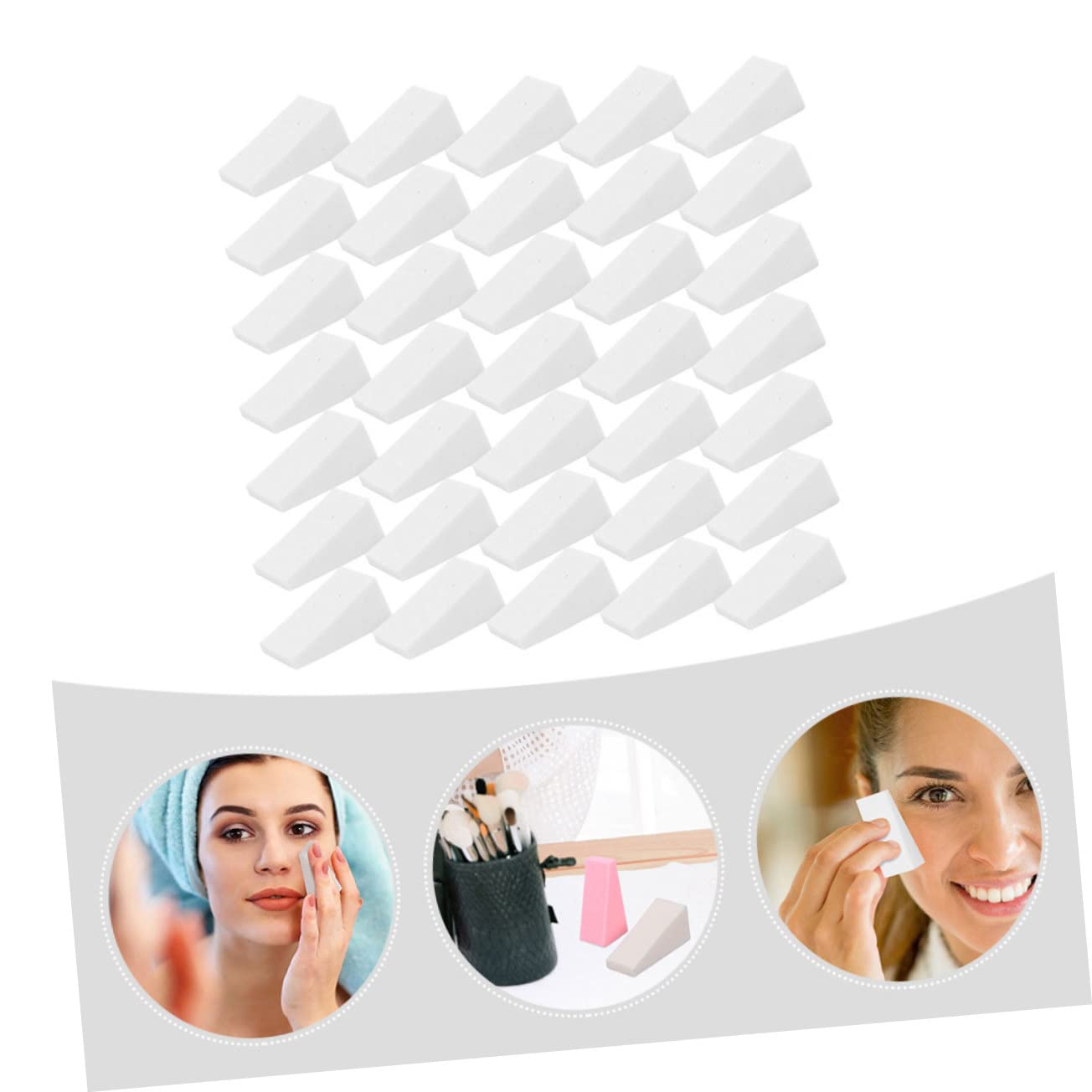 minkissy 150piezas Esponjas De Maquillaje Triangulares Herramienta De Maquillaje y Duradera Para Uso Húmedo y Seco Para Base Líquida y Polvos Compactos