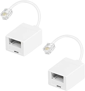 Uvital RJ11 to BT Phone Adapter, Standard RJ11 Plug to BT Telephone Socket Converter, 2Pack BT Female to RJ11 Male, Suitable for 6P4C Telephone, Fax Machine