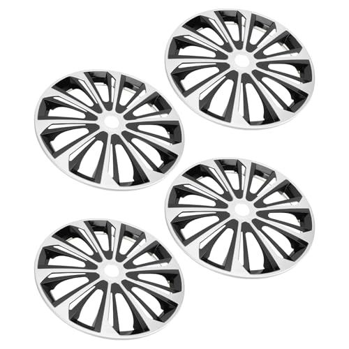 Tbest 4 Tapacubos de 14 Pulgadas, Cubiertas Universales para Ruedas, Plástico ABS, Diseño Moderno Protector para la Mayoría de los Coches, Camiones, SUV