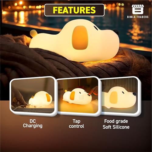 Image of CRAE Sleeping Puppy Night Lamp for Baby and Toddler | Dog Lamp | Eye-Care | Kids Room and Nursery | (Sleeping Puppy)
