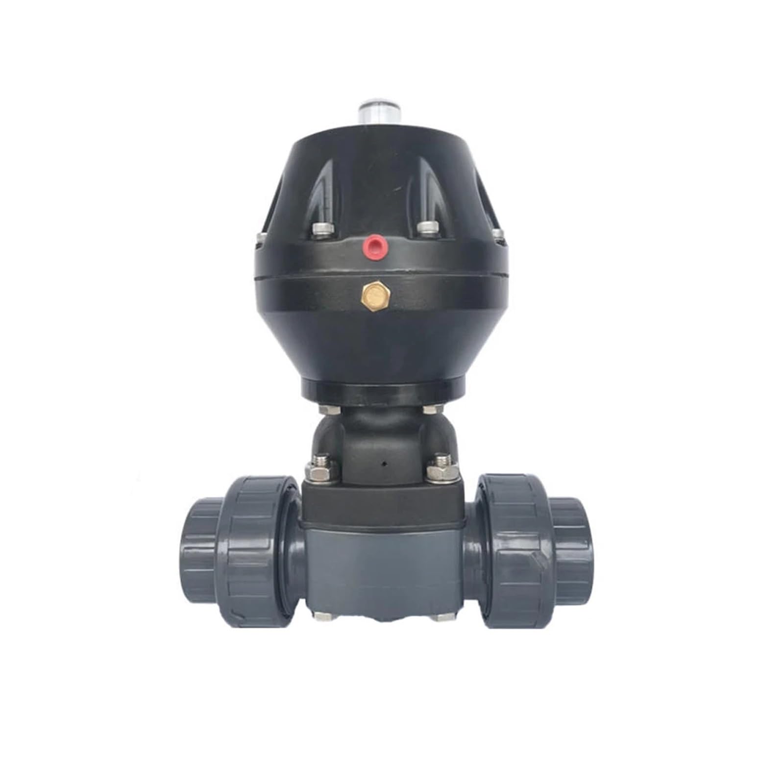 Vanne à membrane pneumatique DN15 en plastique double connexion direct ouvert
