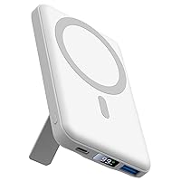 AOGUERBE PowerBank per Magsafe, 10000mAh Power Bank Magnetico Caricatore Wireless