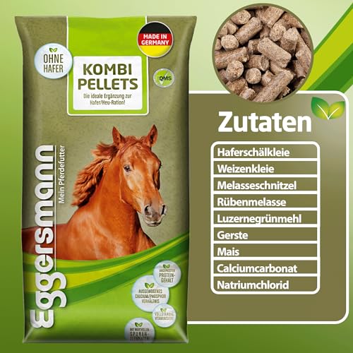Eggersmann Mein Pferdefutter Kombi Pellets 10 mm 25 kg - Pelletiertes Mischfutter für Pferde & Ponys - Ideale Ergänzung zur Hafer- & Heufütterung - Pferdefutter eiweißreduziert & haferfrei