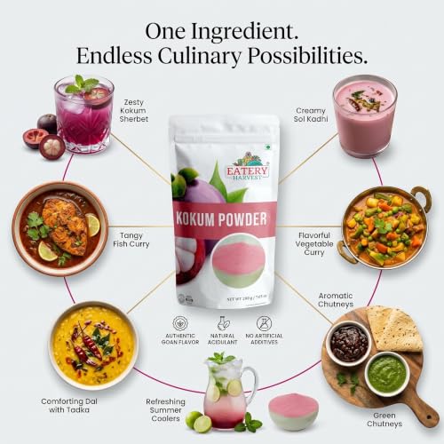 Image of Kokum (aamsul) Powder, 200g, No Added Sugar, Natural Souring Agent for Beverages, Curries