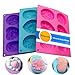 Helpcook Silicone Soap Molds,6-Cavity Mixed Patterns Handmade Soap Making Mold,Silicone Baking Mold for Chocolate Biscuit Cake Muffin and More(Set of 3)