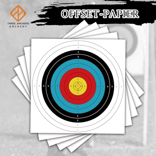 THREE ARCHERS 20 Blatte 60cm Bogenschießen Zielscheiben Auflagen 10 Ring Scheibenauflagen 60cm x 60cm Zielpapier für Jagd & Schießen…