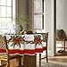 Horaldaily Christmas Tablecloth 60×60 Inch Round, Poinsettia Golden Ribbon Washable Table Cover for Party Picnic Dinner Decor