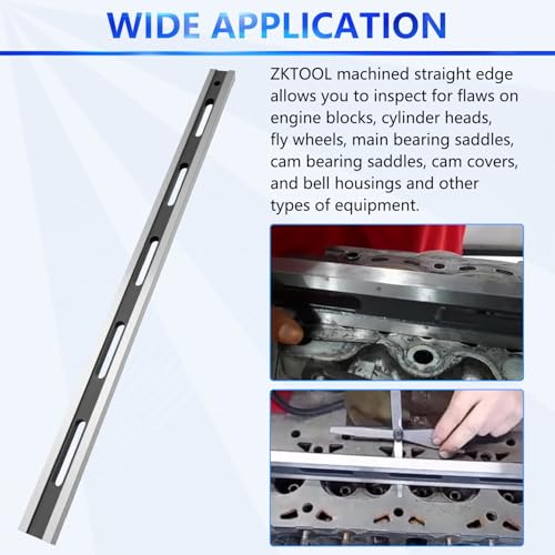 ZKTOOL 24 Inch Machinist Precision Steel Straight Edge Tool, Cylinder Head Straight Edge with Free Feeler Gauge for Inspecting Cylinder Heads and Engine Blocks by ZKTOOL - Image 3