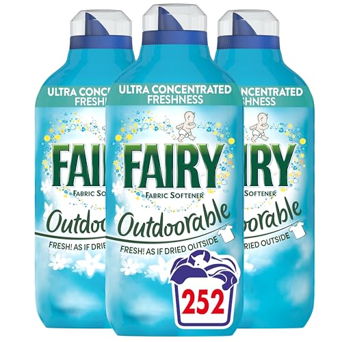 Fairy Outdoorable Fabric Conditioner, 84 Washes, Ultra Concentrated Formula For Sensitive Skin, Dermatologically Tested (Pack of 3)