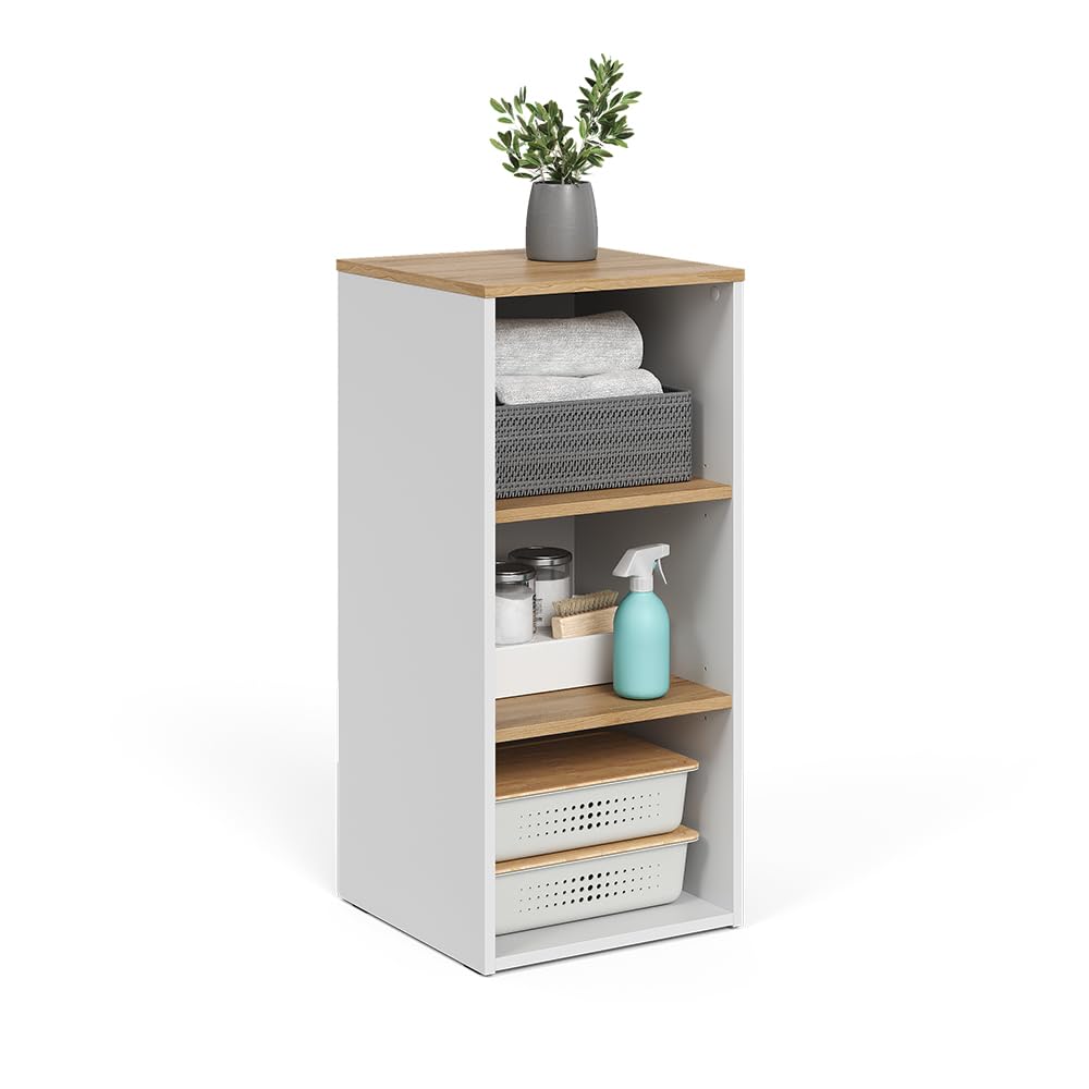Vicco Meuble Salle de Bain Viktor, Blanc/Artisan, 40.2x88.2cm