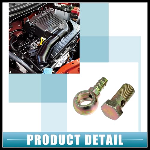 Hihaha Banjo Bolt M18x1.5 12mm Banjo Bolt Hose Barb Fittings Brake Line Fitting Adapter with Copper Washers for Motorcycle Car (Set of 2) Durable Material