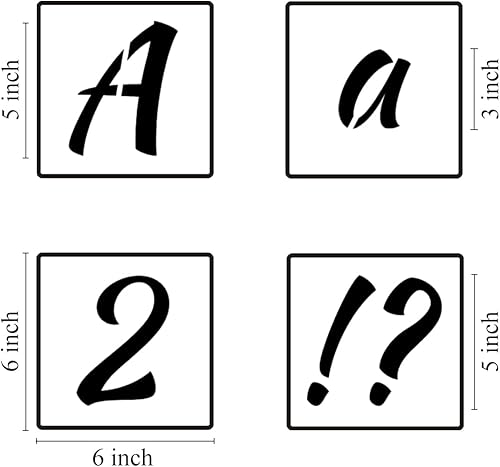 Miniatura 6 de Plantillas de letras del alfabeto de 5 pulgadas para pintar, paquete de 70 plantillas de letras y números con letreros para pintar sobre madera,
