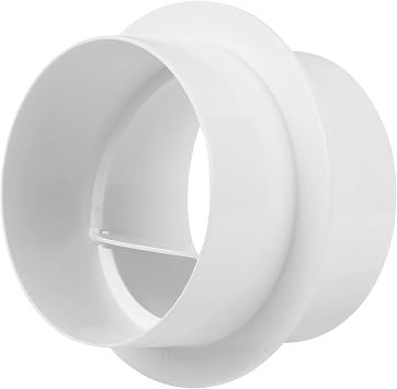 4 Inch Backdraft Damper Inline Extractor Fan Vent Back Draught Shutter Flexible One-Way Airflow Ducting, ABS Plastic White