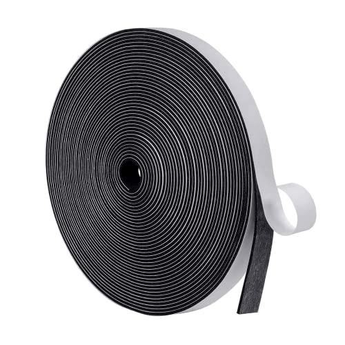 Image of MAGZO Weather Stripping Door Seal, 1 /2 Inch Wide X 1 /16 Inch Thick Adhesive Foam Tape Soundproof Weatherstripping for Windows, 1 Rolls Total 33FT Black