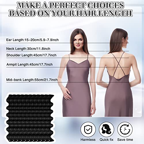 40 Pieces Heatless Waves Curlers Wave Hair Rollers With Styling Hooks Spiral Curl Styling Kit With Storage Bag For Women Girls Most Hairstyles (Black,Blue,Purple, 17.7 Inch) #TOP2