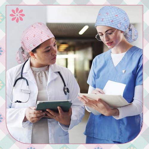 Image of Honoson 6 Pcs Scrub Caps Women with Buttons