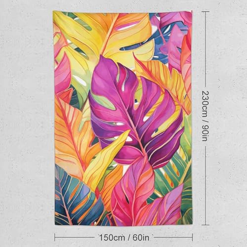 Tapisserie murale haut de gamme deco verticale motifs tropicaux xxl 152 x 228 cm - 2