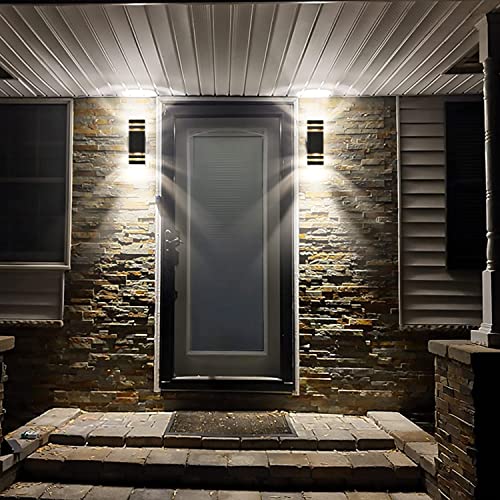 Tewei Led Square Up And Down Lights Outdoor Wall Mount Light,14W Ip65 3000K 1100Lm Warm White, Modern Fixtures Aluminum Waterproof Exterior Lamps For Front Porch Patio Garage #TOP3
