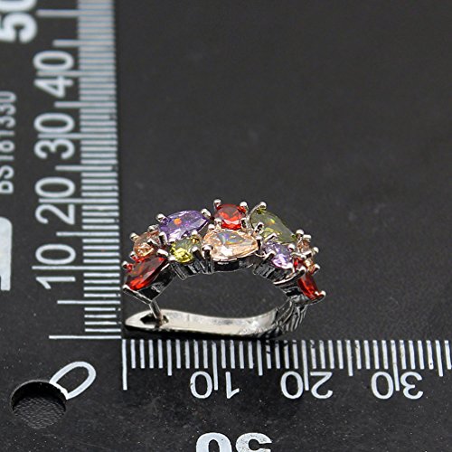 Vanessa Multi Gemstone Jewelry Sets For Women, Sparkling Garnet Amethyst Morganite Peridot Topaz Gifts For Her (Clip On Earrings) #TOP2