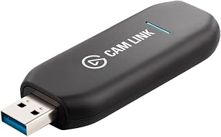 Elgato Cam Link 4K Capture Card for DSLR, Camcorder, Action Cam, USB-A Connector, USB 3.0 Hardware Interface, Black, Windows 10/11 and macOS