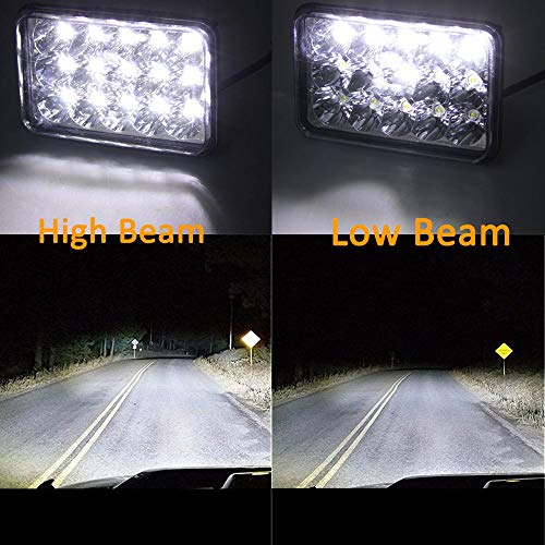 Dot Approved 4X6 Inch Led Headlights Hi/Lo Sealed Beam Replace Projector Rectangular H4651 H4652 H4656 H6545 Headlamp Peterbil Kw Kenworth Freightinger Ford Probe Chevy Oldsmobile Cutlass 4Pcs #TOP1