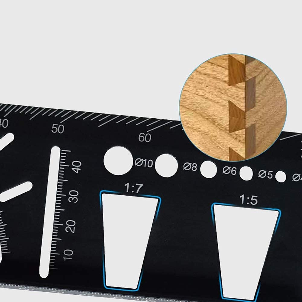 Woodworking Angle Measurement Ruler Aluminum Alloy Angle Finder 45°90° Scribing Ruler 3D Protractor Black 21.5x7.2x6.2cm