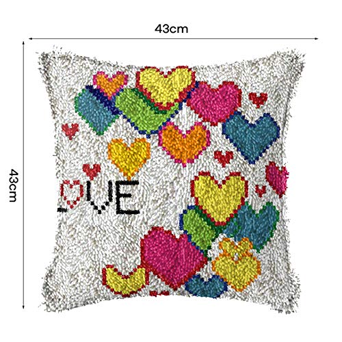 DIY Knüpfteppich Zum Selber Knüpfen 1 Set Knüpfpackung für Kinder & Erwachsene Kissenbezug Knüpfkissen Knüpfset Teppich 3D-Stickblumen Für Erwachsene Kinder,A