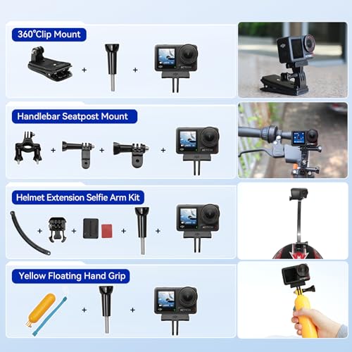 DJI Osmo Action 4 Waterproof Action Camera Bundle, 1/1.3" Sensor, 4K/120fps Video, Stunning Low-Light Imaging, Original Standard Combo + 58 Piece Accessory Kit + 2 Extra Batteries + 64GB Card by DJI - Image 3