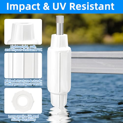 Boat Dock Bumpers for Poles Posts,Dock Post Bumpers Dock Pole Bumper,Dock Fender Bumper Slide-Over Post Pole,Slip-On Dock Leg,Vertical Protection Dock Guards,Soft UV-Resistant Marine Vinyl-6pk White by JYINCPED - Used condition - Image 4
