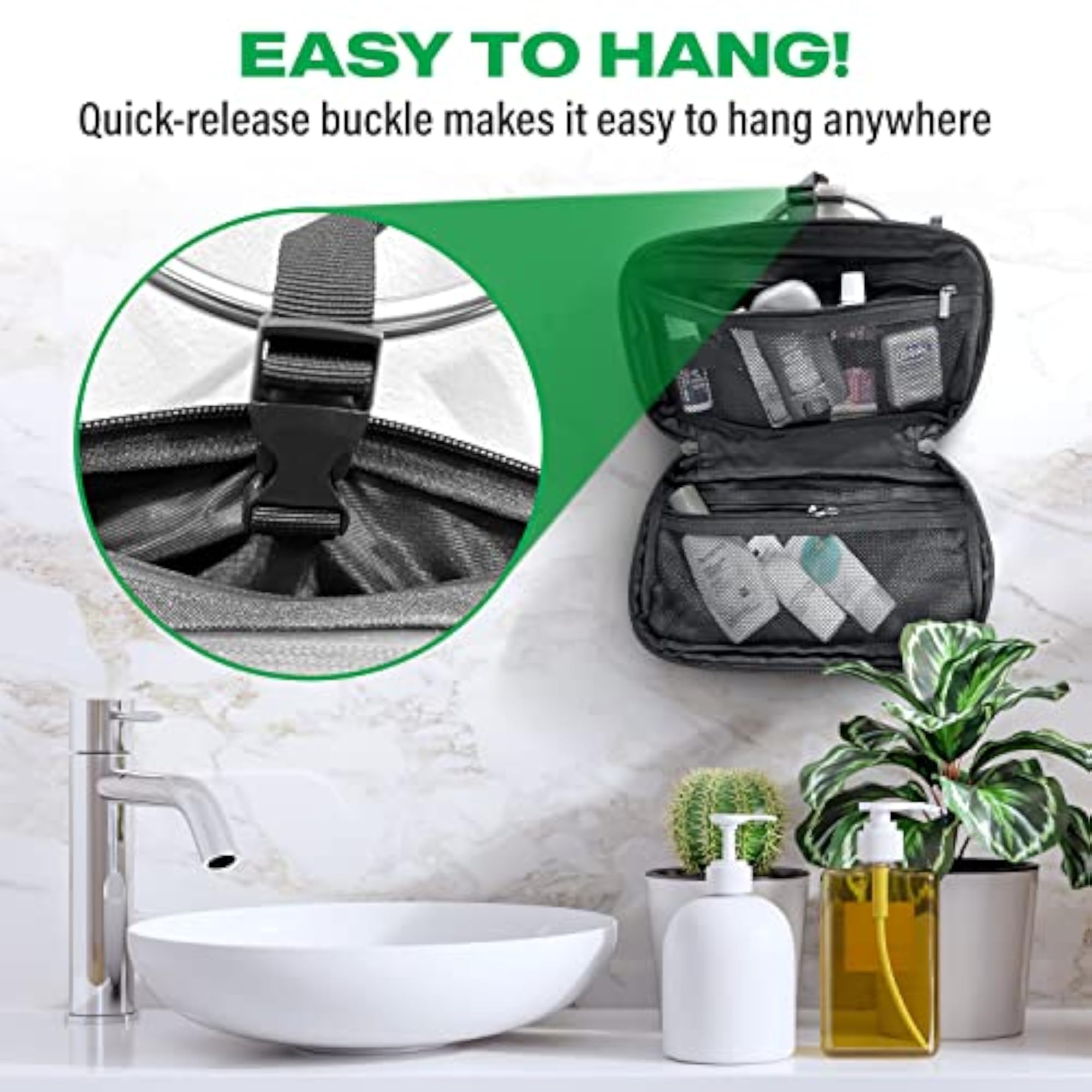 Compact Toiletry Travel Bag Hanging for Men and Women