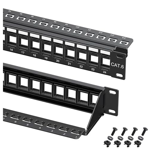 Cable Matters Rack or Wall Mount 24-Port Cat6, Cat 6 Keystone Patch Panel (Blank Patch Panel)