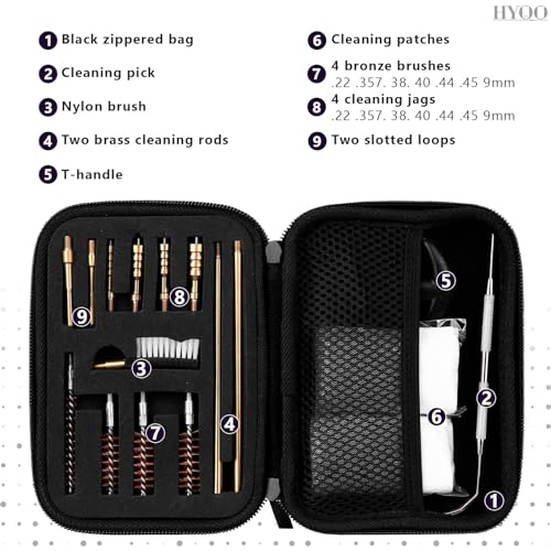 Universal Gun Cleaning Kit - 9mm Cleaning Kit with Portable Case and Cleaning Mat - Kits for Handguns - Men\'s Accessories - Thumbnail 3