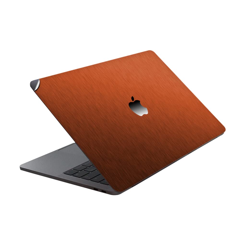 GADGETS WRAP Premium Vinyl Laptop Decal Top Only Compatible with Apple MacBook 13 inch Air 2017 – Reddish Brown Titanium