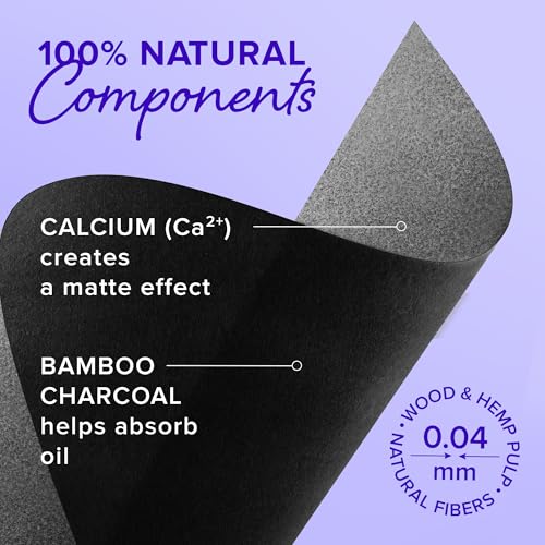 maree oil blotting sheets for face 100 sheets - mineral blotting papers for face with bamboo charcoal - maximum absorption amp shine control - makeup-friendly wipes for oily skin