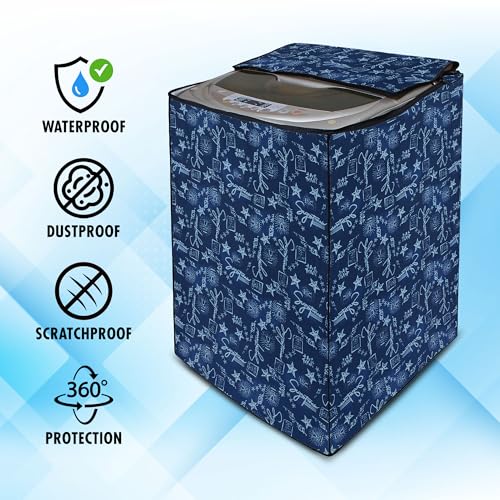 Image of Lithara Top Load Fully Automatic Washing Machine Cover for LG, Samsung, IFB, Whirlpool, Suitable for 6 KG & 6.5 KG - Waterproof, Dustproof Cover (Print-4)