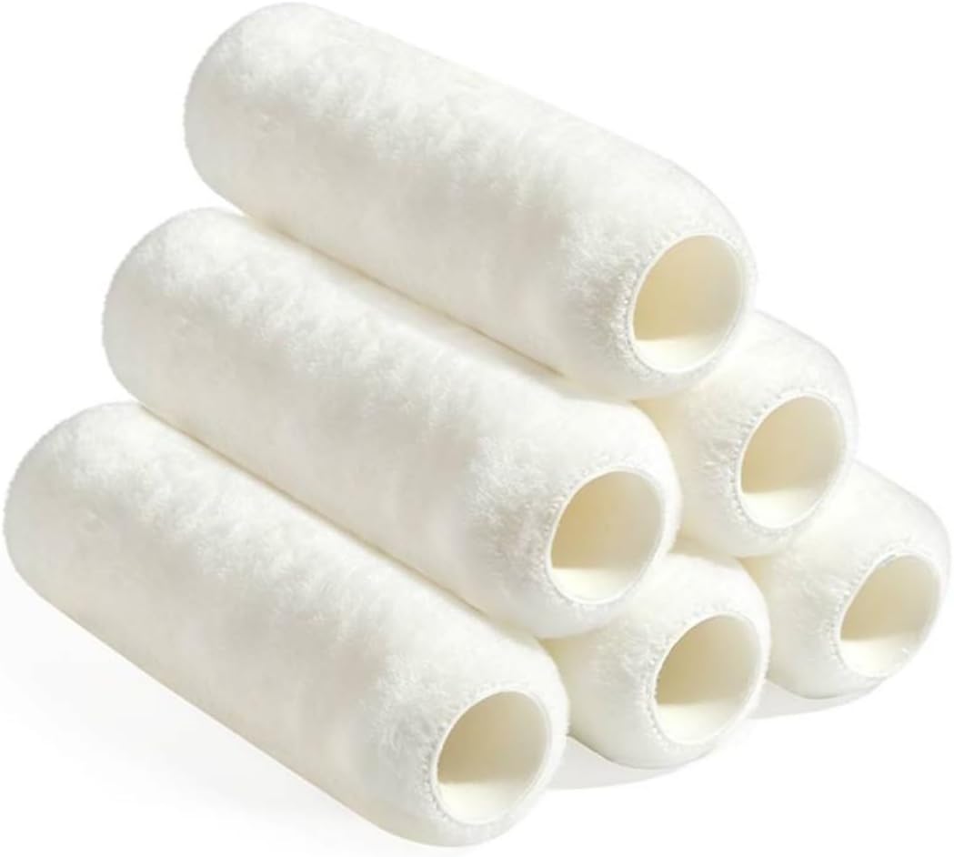 SpicyOrange 9 Inch Paint Roller Covers, Premium Lint-Free Roller Covers with Spring-Shaped Fiber Technology, High Paint Pickup & Smooth Release for Walls, Ceilings & Home Improvement Painting Projects | High Paint Pickup，Lint-Free Application，working with water&oil-based paints，deliver a smooth, professional finish
