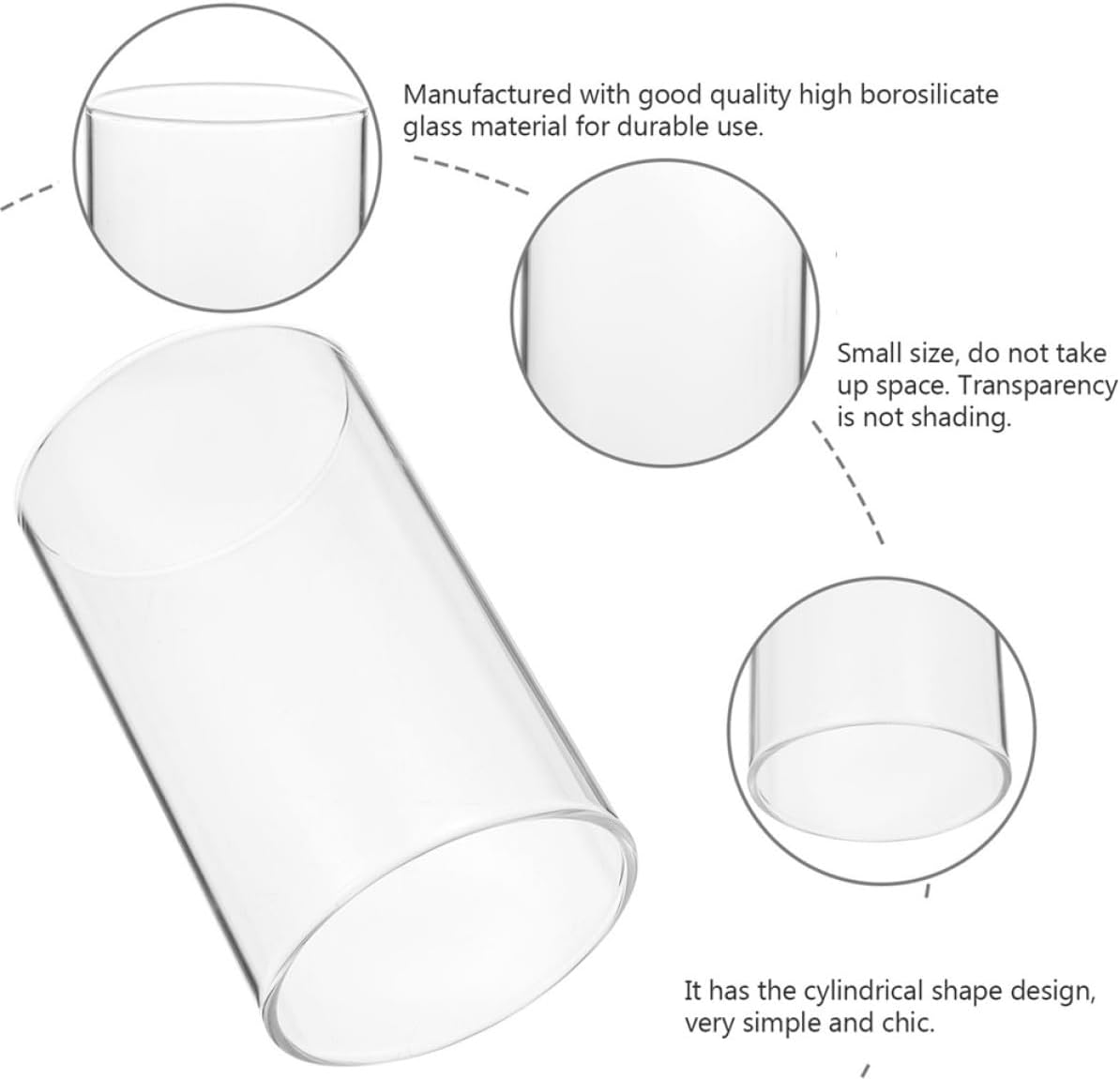 SOLUSTRE Candle Covers for Windproof Glass Cylinder Candle Holder Elegant Glass Craft Shade