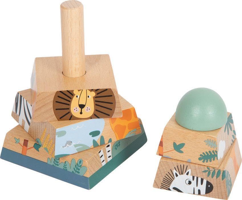 small foot Stapelturm "Safari" aus Holz, Motorikspielzeug zum Stapeln mit Tier-Motiven, für Kinder ab 12 Monaten, 12320 – Ansicht 11