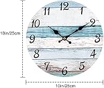 10 Inch Round Vintage Wall Clock, Silent, Non-Ticking, Battery Operated | Living Room Decor Clock, Country Retro Rustic Style Wall Decor for Home Bedroom Office, Battery Operated(Not Include)