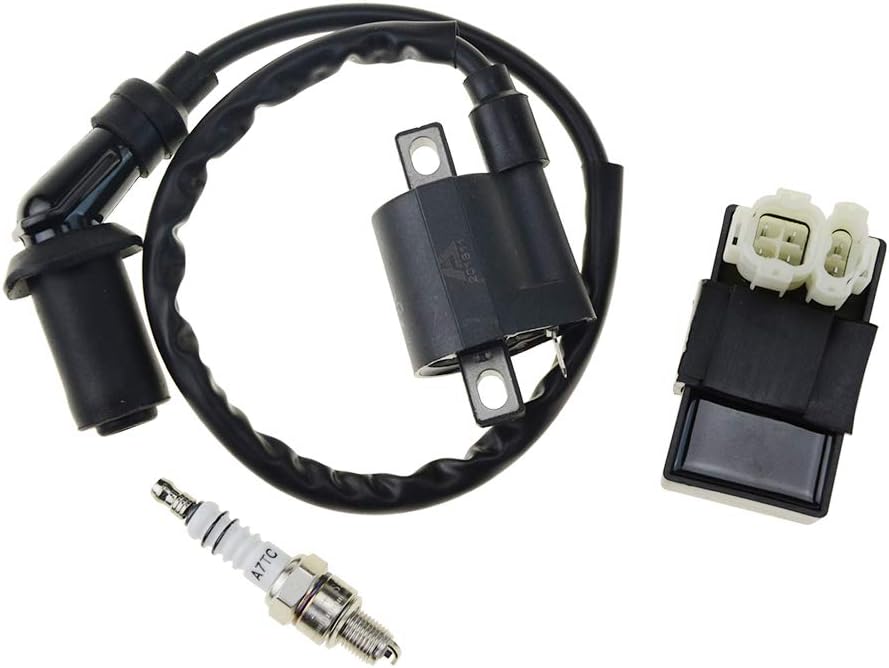 – WOOSTAR 6 Pin Ignition Coil with CDI with A7TC Spark Plug Replacement for GY6 50cc 150cc ATV Dirt Bike Scooter