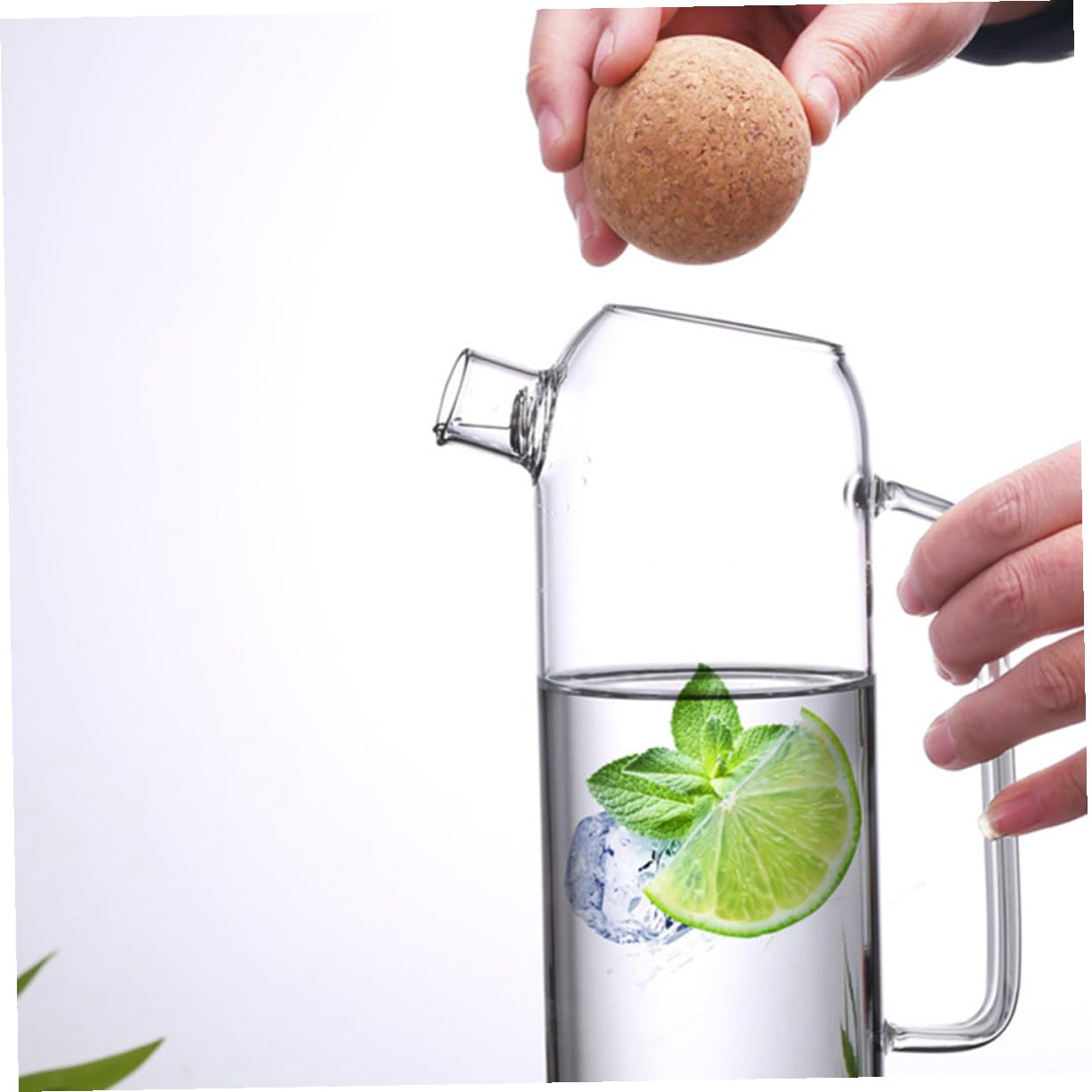 Alipis Teekanne aus Glas mit Korken 1200ml Dickes Glas Runde Form Hitzebeständig und Praktisch für Zuhause und Restaurantgebrauch
