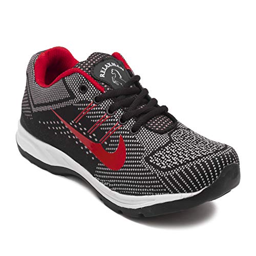 Relaxman Men’s Perfect Ultra Lite Sport Shoes (Grey & Red)