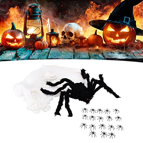 Decorações De Aranha Para O Halloween, Aranha De Pelúcia Com Teia De Aranha Falsa, Decoração De Aran