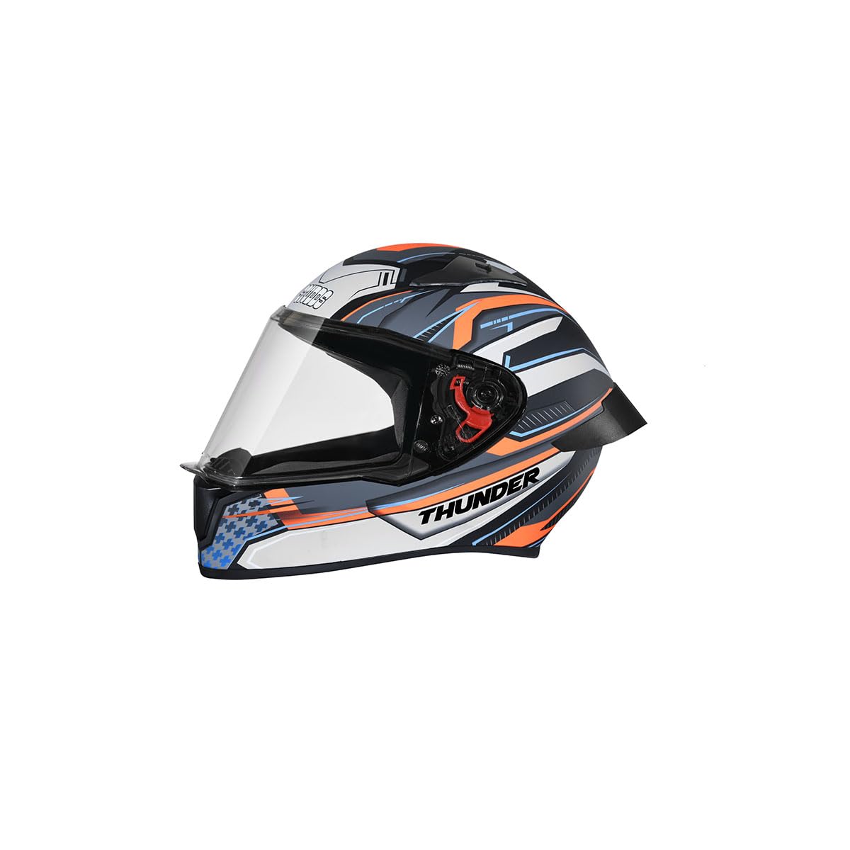 Studds Thunder Full Face Helmet D8 with Clear Visor (Matt Black N4, M)-image-3