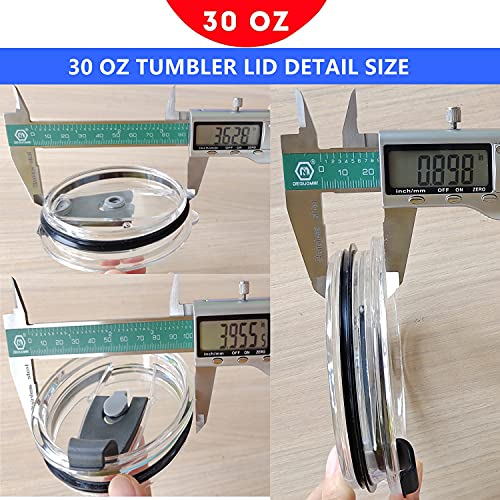 Tumbler Lid For 30 Oz,2 Replacement Lids For 30Oz Stainless Steel Tumbler Travel Cup Yeti,Ozark Trails And More Cooler Cup, Flip-Top Splash Proof (Black, 30 Oz) #TOP2