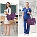RAINSMORE Teacher Tote Bag for Women with Lunch Compartment Large 15.6 Inch Laptop Bag Nurse Bag with Insulated Section Water-Resistant Work Handbag for Office, College, Travel, Purple