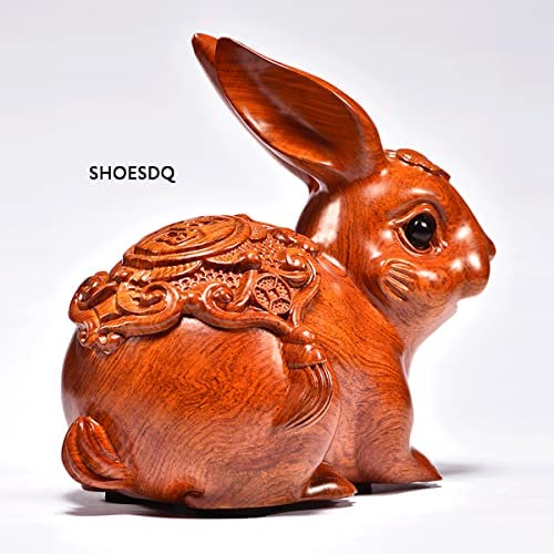 Amazon.co.jp: かわいい 干支 うさぎ 新年 木像 木製フィギュア 黄花梨