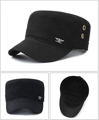 QICHEN Military Cap Men's Cotton Army Cap Adjustable Baseball Cap Summer Trucker Hat