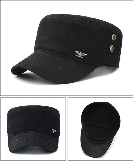 QICHEN Military Cap Men's Cotton Army Cap Adjustable Baseball Cap Summer Trucker Hat