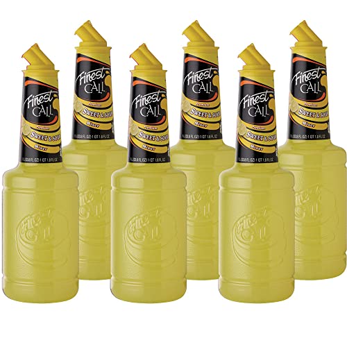 Finest Call Premium Sweet & Sour Drink Mix, 1 Liter Bottle (33.8 Fl Oz), Pack of 6
